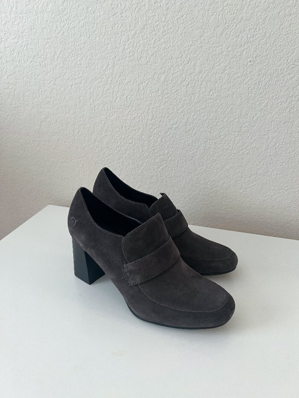 Born - Heeled Suede Loafer Pumps